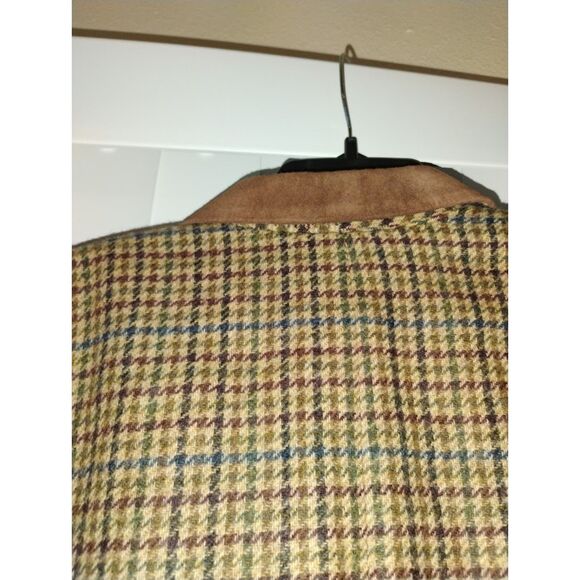 Vtg Lauren Ralph Lauren Brown Houndstooth Equestrian Wool Blazer Old Money 20W - Picture 7 of 10